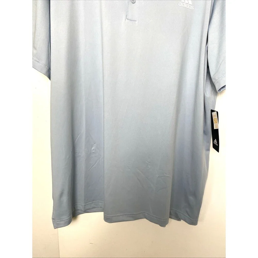 Adidas Golf Polo Shirt Plus Size 2XL Blue Men's Dry Wicking UPF Sun Protection
